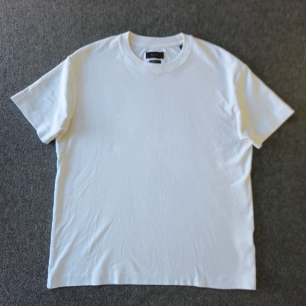 Porter & Ash Mercerised Knit Shirt L White Comfort Heavyweight Crew Neck Staple